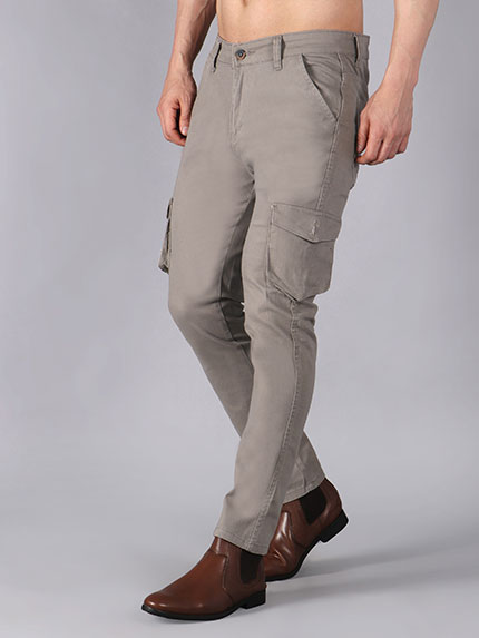 Solid Cotton Stretchable Cargos