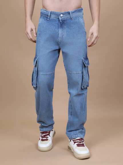 Hence Men Denim Cargos (Light Blue)
