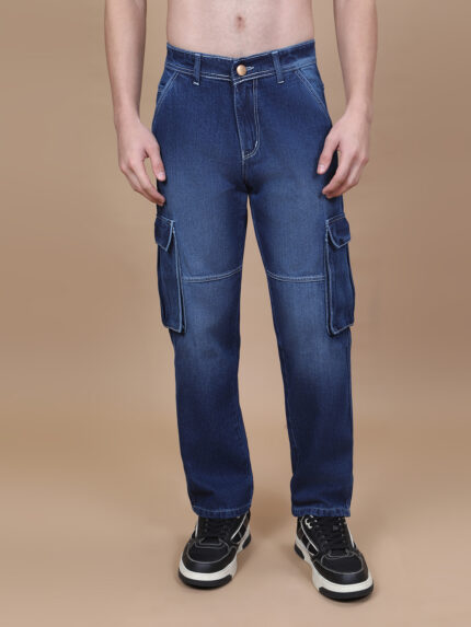 Hence Men Denim Cargos  (Denim Blue)
