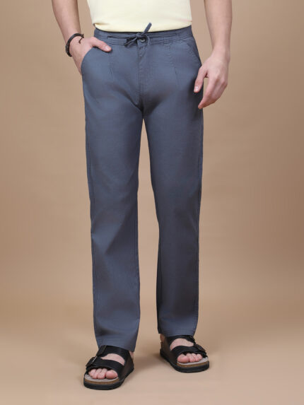 Hence Men Linen Joggers with Drawstring (Grey)