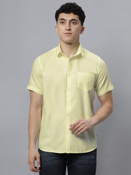 Solid Half Sleeves Shirt - (Lime)