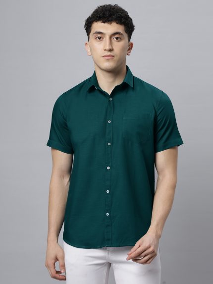 Solid Half Sleeves Shirt - (Green)