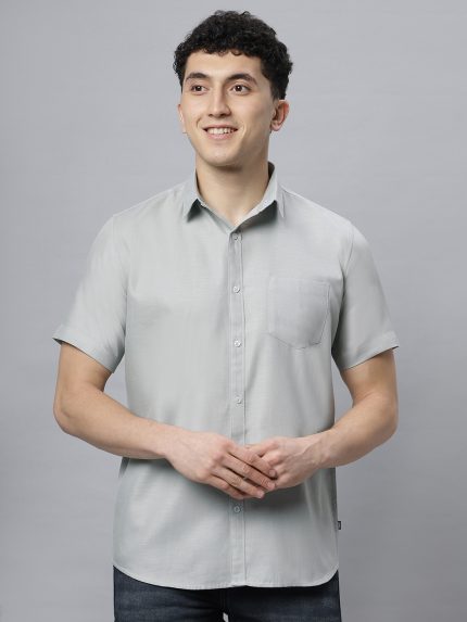 Solid Half Sleeves Shirt - (Grey)
