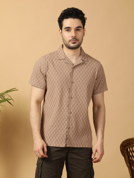 Resort Collar Shirt ( Sand Self)