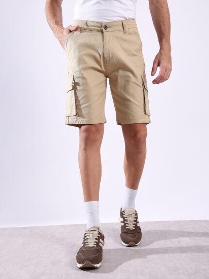 Linen Textured Cargo Shorts