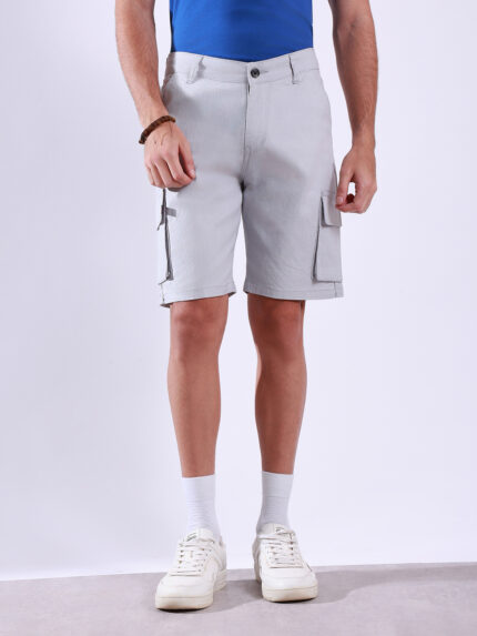 Linen Textured Cargo Shorts
