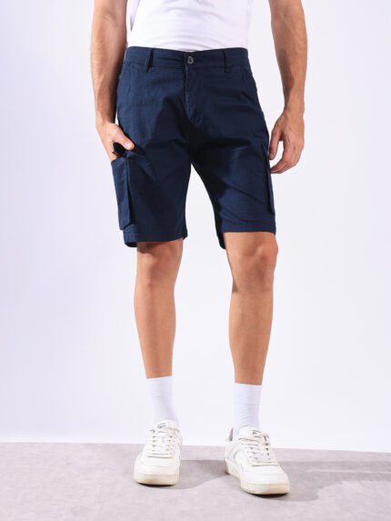 Linen Textured Cargo Shorts
