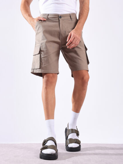 Linen Textured Cargo Shorts