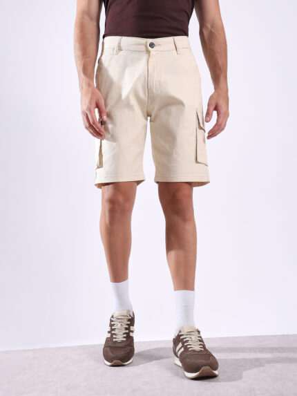 Linen Textured Cargo Shorts