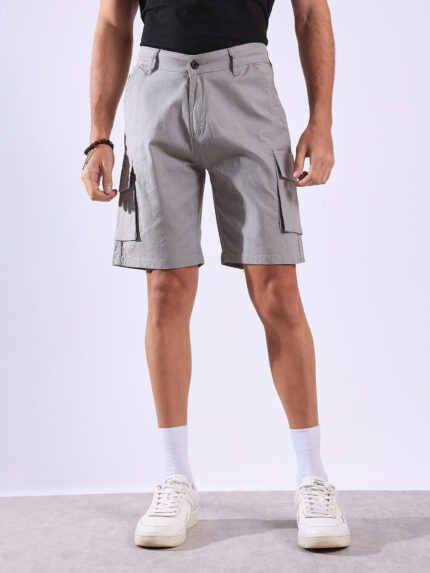 Linen Textured Cargo Shorts